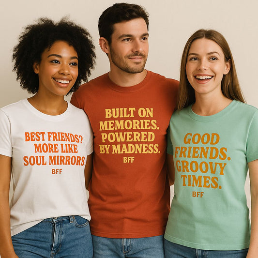 Round Neck BFF T Shirt Printed