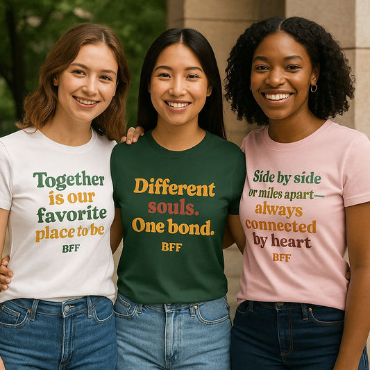 Round Neck BFF T Shirt Printed
