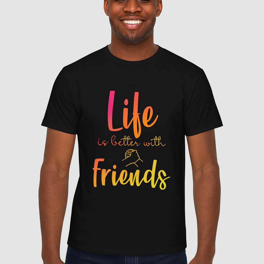 Round Neck BFF T Shirt Printed