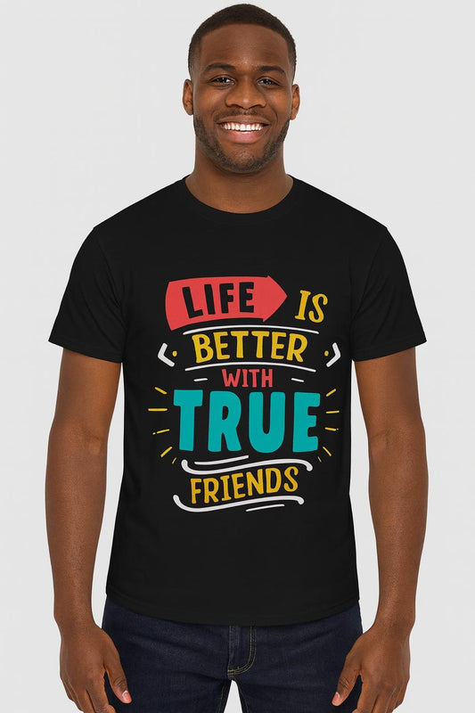 Round Neck BFF T Shirt Printed